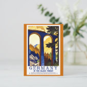 ドイツの黒森ヴィンテージ旅行ポスター ポストカード (スタンド正面)
