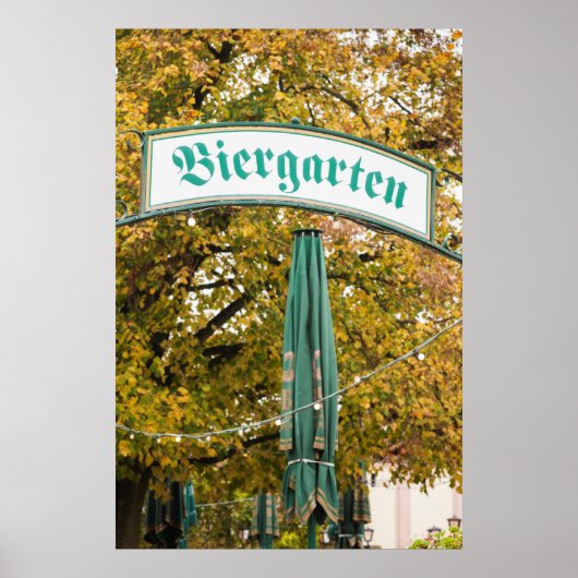 ドイツのBiergarten Signの外 ポスター (正面)