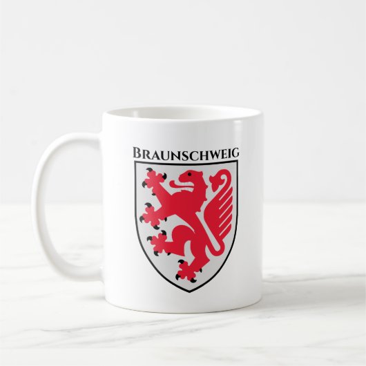 ドイツのCoat of Arms of Braunschweig コーヒーマグカップ (左)