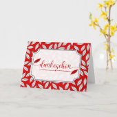 ドイツのDankeschonありがとうレッドボタニカル カード (黄色い花)