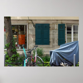 ドイツのErlangen Windowsと自転車 ポスター