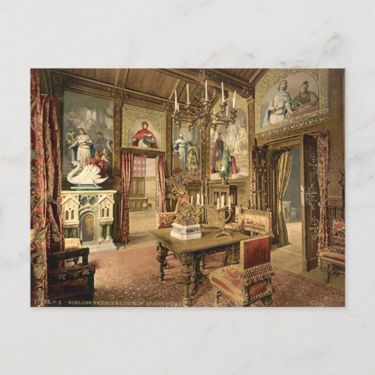 ドイツのNeuschwanstein Castleダイニングルーム ポストカード (正面)