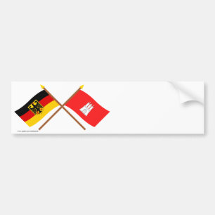 ドイツのundハンブルクFlaggenのgekreuzt バンパーステッカー