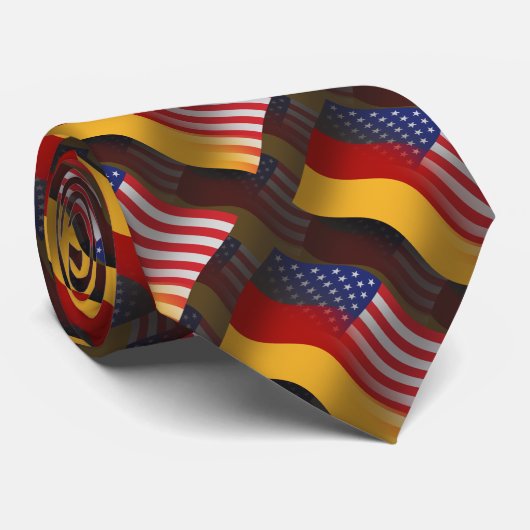 ドイツアメリカの振る旗 ネクタイ (ロール)