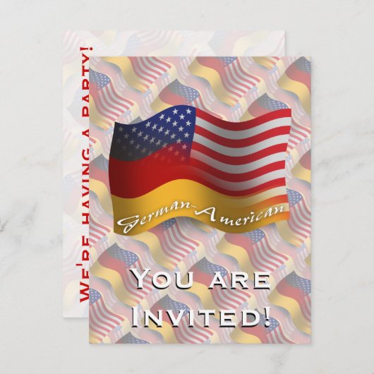 ドイツアメリカの振る旗 招待状 (正面/裏面)