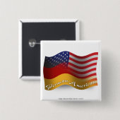 ドイツアメリカの振る旗 缶バッジ (正面&裏面)