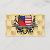 ドイツアメリカの盾の旗 名刺 (裏面)