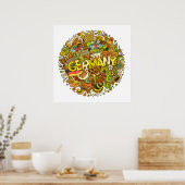 ドイツイラストレーションアートポスター ポスター (キッチン)