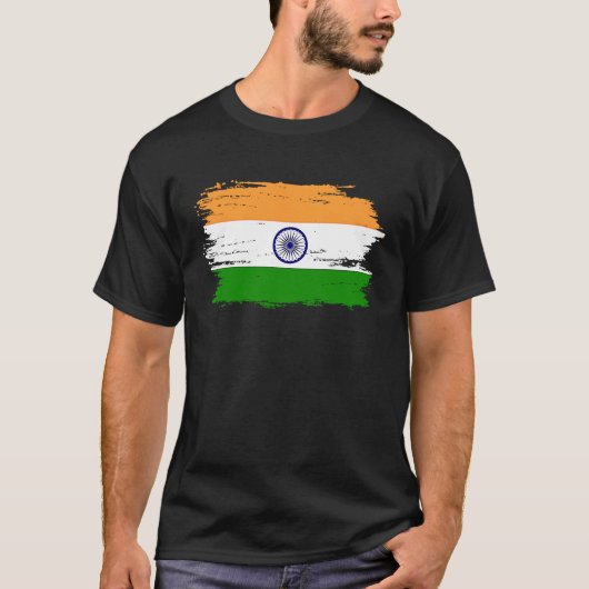 ドイツインディアン誇りを持ったインド国旗 Tシャツ (正面)
