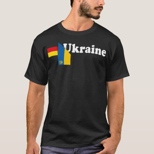ドイツウクライナTryzub国旗 Tシャツ (正面)