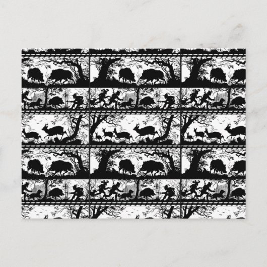 ドイツエレガント狩りシランニングーン鹿とイノシシ ポストカード (正面)