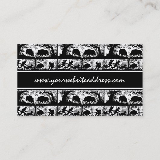 ドイツエレガント狩りシランニングーン鹿とイノシシ 名刺 (裏面)