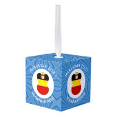 ドイツエンジェルハヌカーパーソナライズされた国旗 キューブオーナメント (裏面アングル)