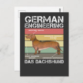 ドイツエンジニアリングダックスフントワンピーウィーナードッグ ポストカード (正面/裏面)