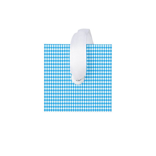 ドイツオクトーバーフェストブルーホワイトバイエルン模様 キューブオーナメント (トップ(リボン))