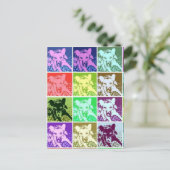 ドイツカラフルの羊飼いドッグポップ・アートのアート ポストカード (スタンド正面)