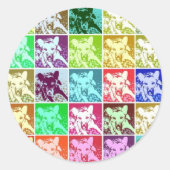 ドイツカラフルの羊飼いドッグポップ・アートのアート ラウンドシール (正面)