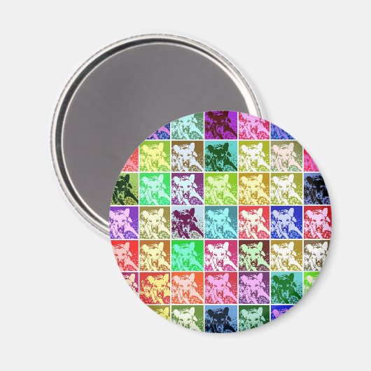 ドイツカラフルの羊飼いドポップ・アートのグアートラウンド マグネット (正面/裏面)