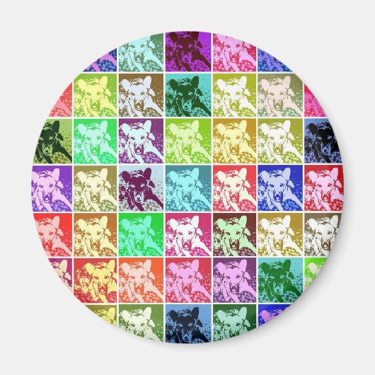 ドイツカラフルの羊飼いドポップ・アートのグアートラウンド マグネット (正面)