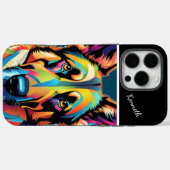 ドイツカラフルシェパードポートレート Case-Mate iPhoneケース (裏面 (横))