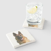 ドイツカラフルシェパード大理石コースター ストーンコースター (横)