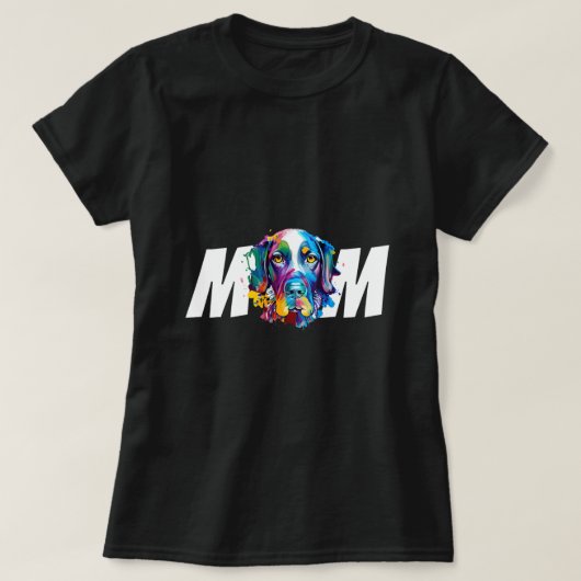 ドイツカラフル短編母愛犬家母 Tシャツ (デザイン正面)