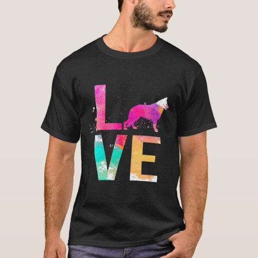 ドイツカラフル羊飼い犬ママ羊飼い Tシャツ (正面)