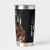 ドイツクールの羊飼い犬ペットアメリカ国旗 保温保冷タンブラー (右面)