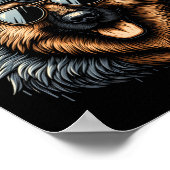 ドイツクールシェパードドッグバイキングアートスタイルクリスマ ポスター (角)