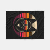 ドイツクールシェパードドッグレトロサンセットアートスタイルCh フリースブランケット (正面(横))