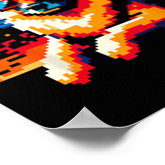 ドイツクール羊飼い犬ピクセルアートスタイルクリスマス ポスター (角)