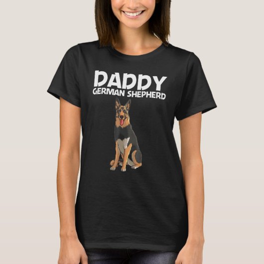 ドイツクール羊飼い男性へパパGSD犬K9所有者 Tシャツ (正面)