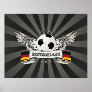 ドイツサッカーの全国代表チームサポータポスター ポスター