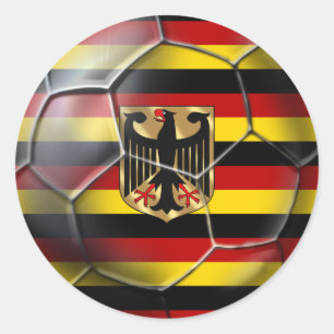 ドイツサッカーの旗のストライプのなサッカーボールのギフト ラウンドシール