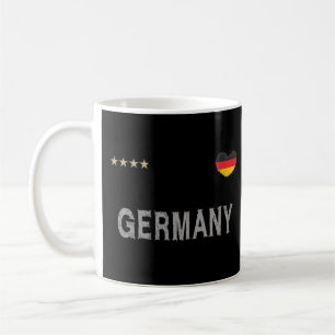 ドイツサッカーサッカーファンシャツハート コーヒーマグカップ