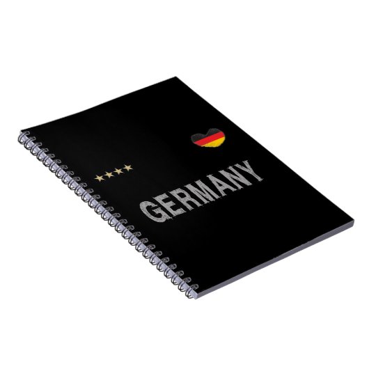 ドイツサッカーサッカーファンシャツハート ノートブック (右側)