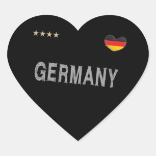 ドイツサッカーサッカーファンシャツハート ハートシール