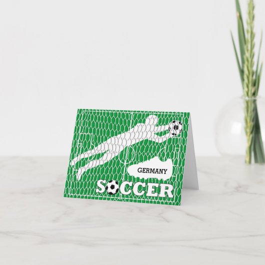ドイツサッカーフィールドシューズゴールグリーティングカード カード (正面)