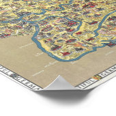 ドイツザビューティフルトラベルカントリー地図ヴィンテージ ポスター (角)