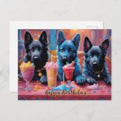 ドイツシェパピースンミルクシェイク誕生日 ポストカード (正面/裏面)