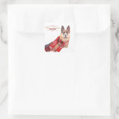 ドイツシェパードとホリデースカーフ スクエアシール (バッグ)