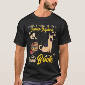 ドイツシェパードと良い本があればそれでいい Tシャツ