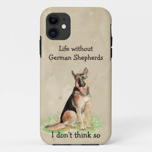 ドイツシェパードなしの人生なんて考えられない Funny Quote  Case-Mate iPhoneケース (裏面)