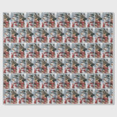 ドイツシェパードウィズ雪だるま ラッピングペーパー (フラット)