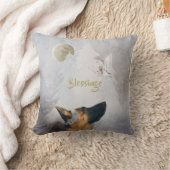 ドイツシェパードウィンターウォーターカラーホリデー金ゴールド  クッション (ブランケット)