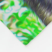 ドイツシェパードオイル塗装ポートレート フリースブランケット (角)