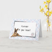 ドイツシェパードオンプレイドペットロス悔やみや弔慰 カード (黄色い花)