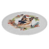 ドイツシェパードクリスマスリースフェスティバルカップ カッティングボード (角)