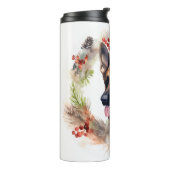 ドイツシェパードクリスマスリースフェスティバルカップ タンブラー (回転左)