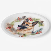 ドイツシェパードクリスマスリースフェスティバルカップ ペーパープレート (アングル)